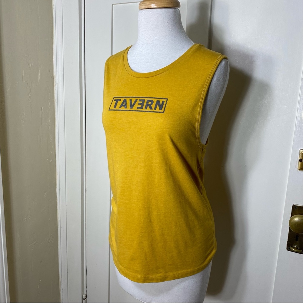 🎉LAST CALL🎉 Bella Canvas Tavern Orange Yellow Mustard Muscle Tee M